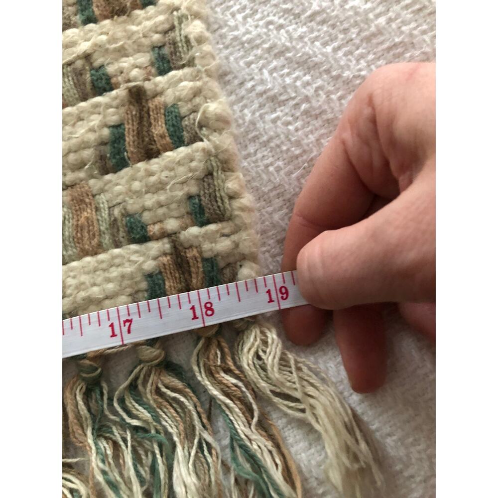 Flat Handwoven Rug Cotton Neutral Memphis Fossil India Dhurrie 19x33" Vintage - Picture 10 of 10